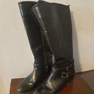 Unisa tall black faux leather boots - sz 8